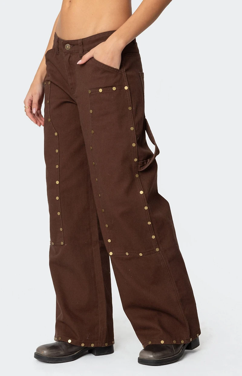 Edikted Studded Low Rise Carpenter Jeans
