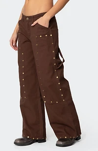 Edikted Studded Low Rise Carpenter Jeans