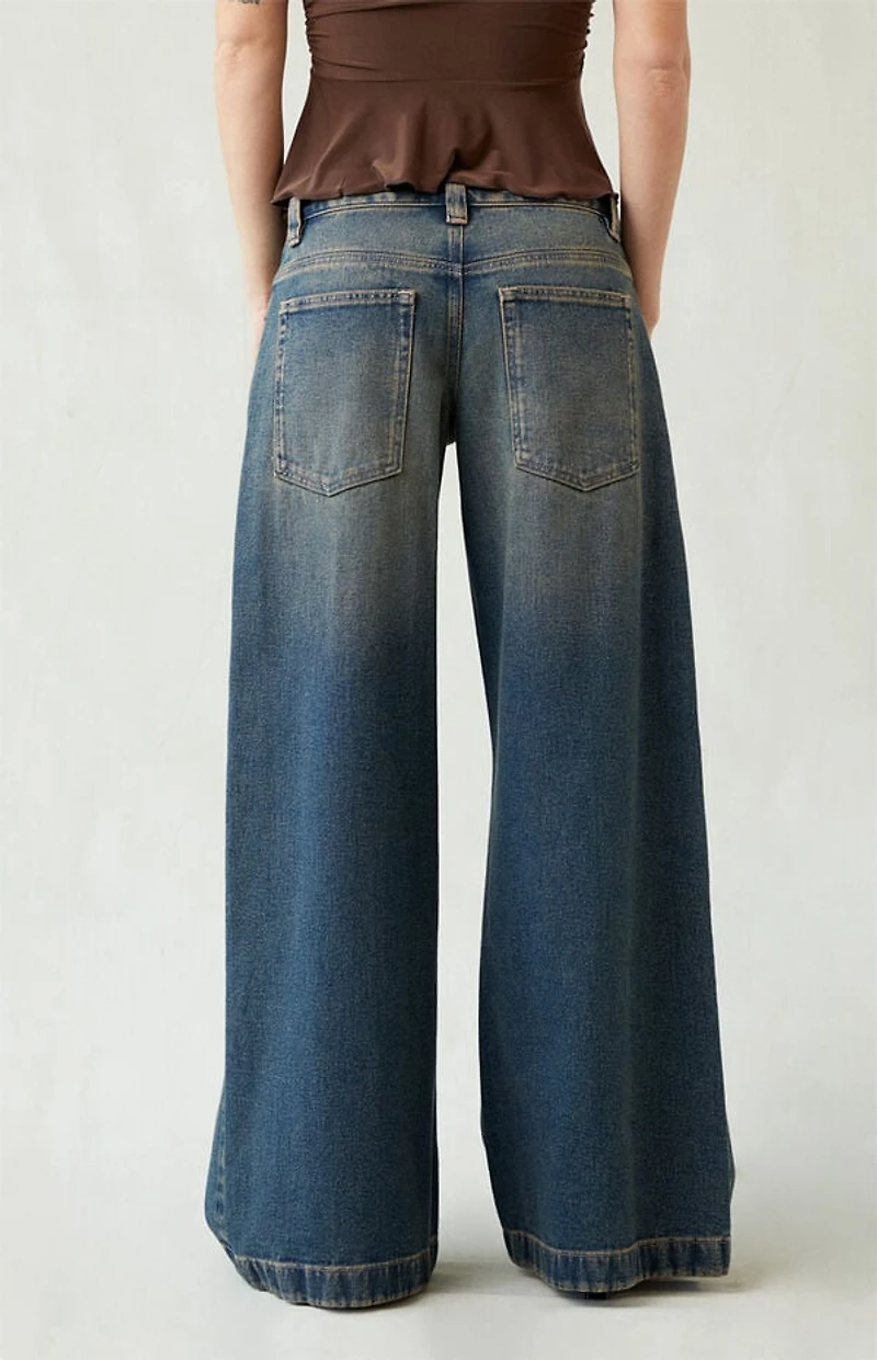 Pacsun Sloane Low Rise Ultra Baggy Jeans Dark Blue Tint