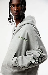 Pacsun Heather Gray Obscura Cropped Full Zip Hoodie
