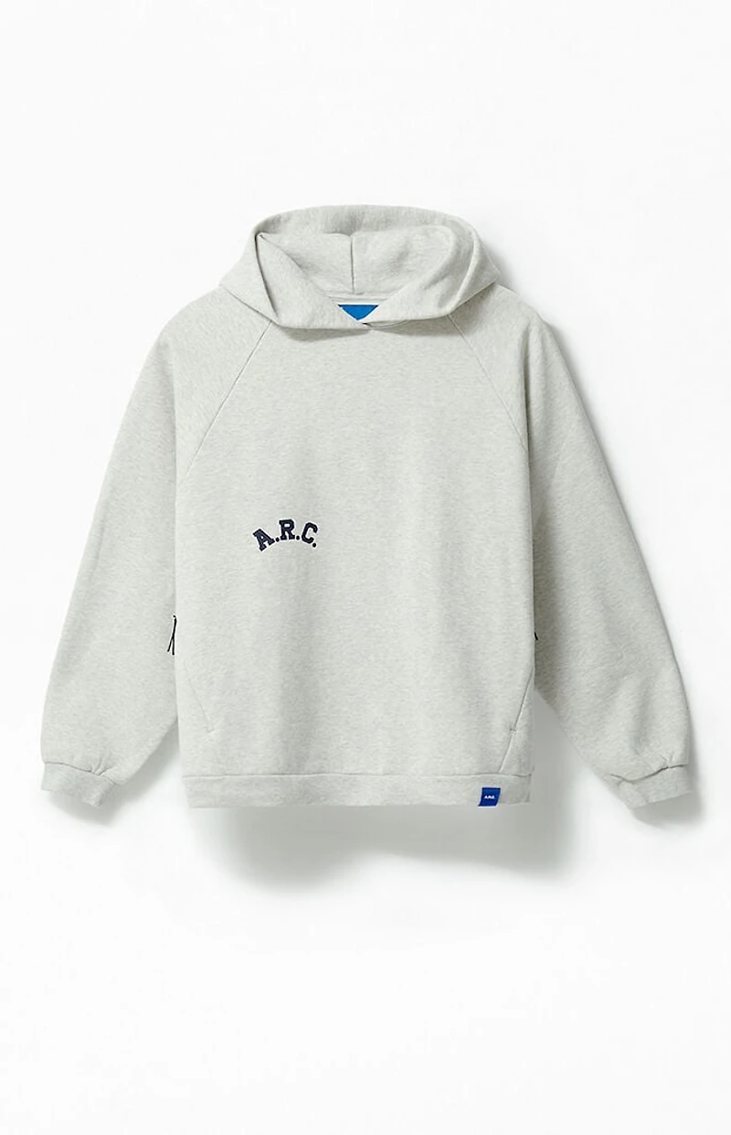 A.R.C. Heather Grey Field Applique Heavyweight Fleece Hoodie