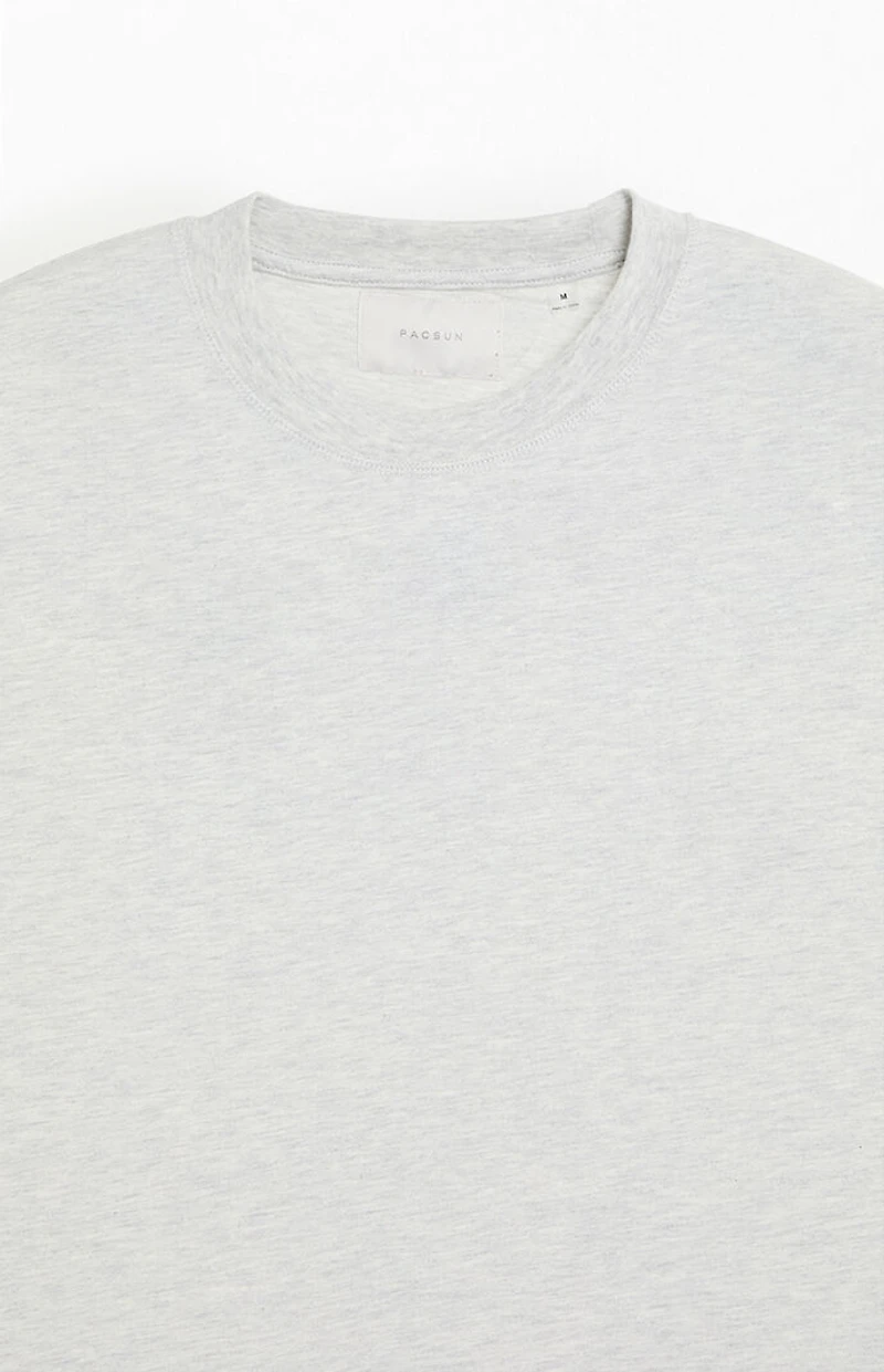 Pacsun Heather Grey Dropped Shoulder Cropped Premium T-Shirt