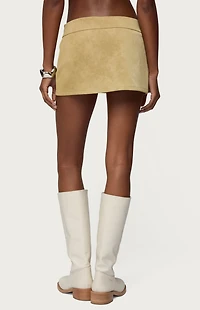 Edikted Roney Stud Faux Suede Mini Skort
