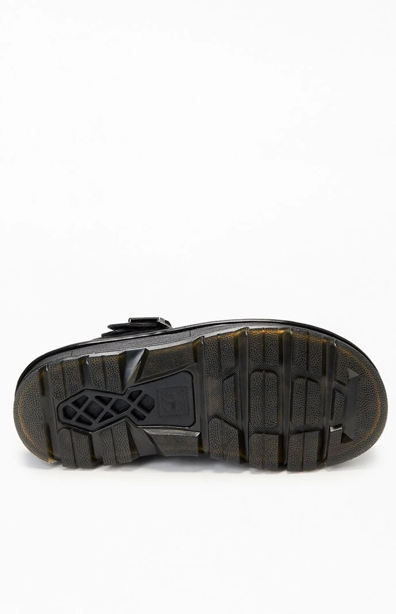 Dr Martens Black Zebzag Suede Slingback Platform Mules