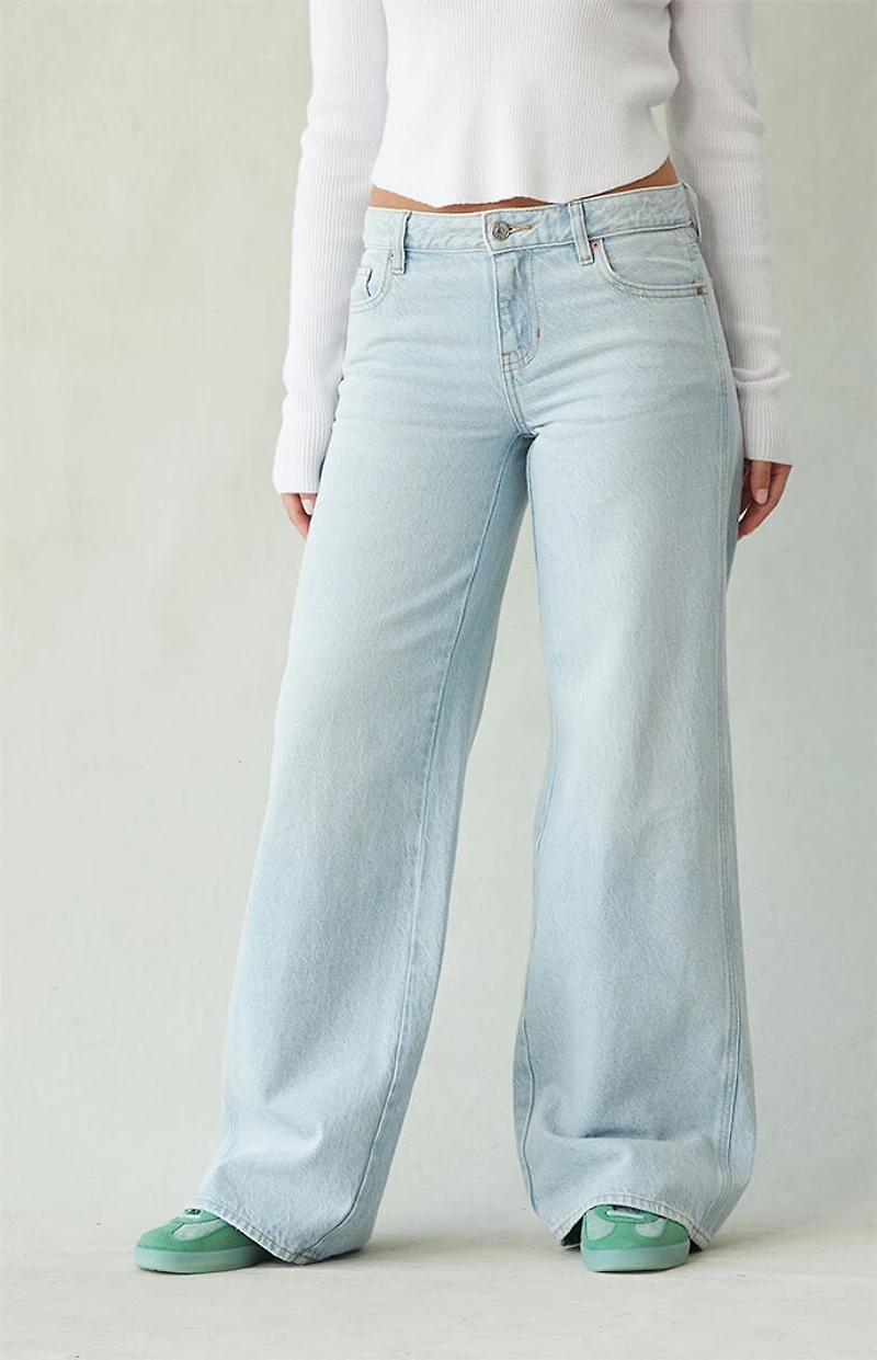 Pacsun Casey Low Rise Baggy Jeans Light Indigo Wash