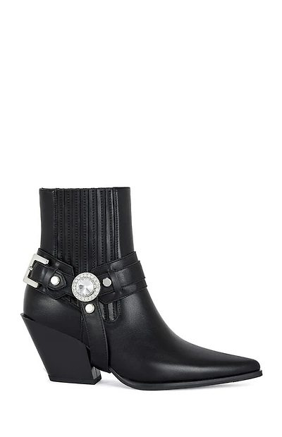 AZALEA WANG Women's Lenkov Faux Leather Western Booties