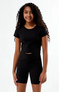 PAC 1980 Kids WHISPER Active Black Crossover Biker Shorts