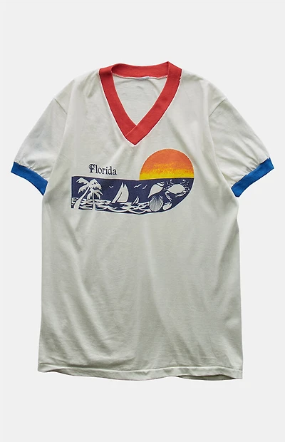 PS VINTAGE '80s Florida V-neck Graphic T-Shirt