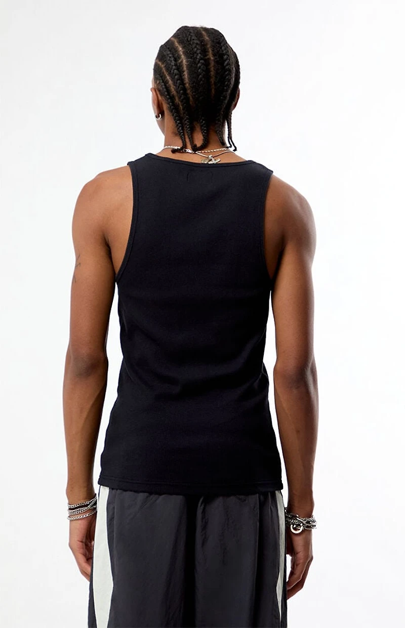 Pacsun Black Script Ribbed Tank Top