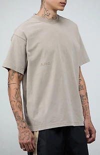 A.R.C. Tan Vintage Wash Heavyweight Oversized T-Shirt