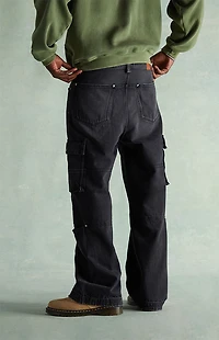 RARE DNM EDIT Black Washed Cargo Extreme Baggy Jeans
