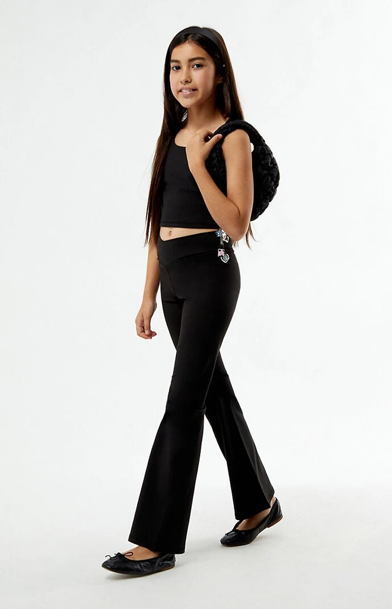 PAC 1980 Kids WHISPER Active Crossover Flare Yoga Pants