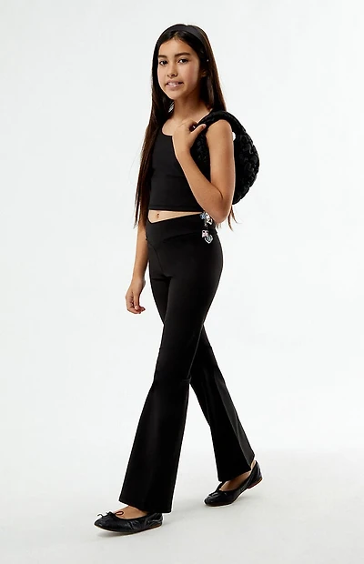 PAC 1980 Kids WHISPER Active Crossover Flare Yoga Pants