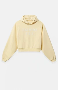 Fear of God ESSENTIALS Women's Garden Yellow Raglan Cropped Hoodie