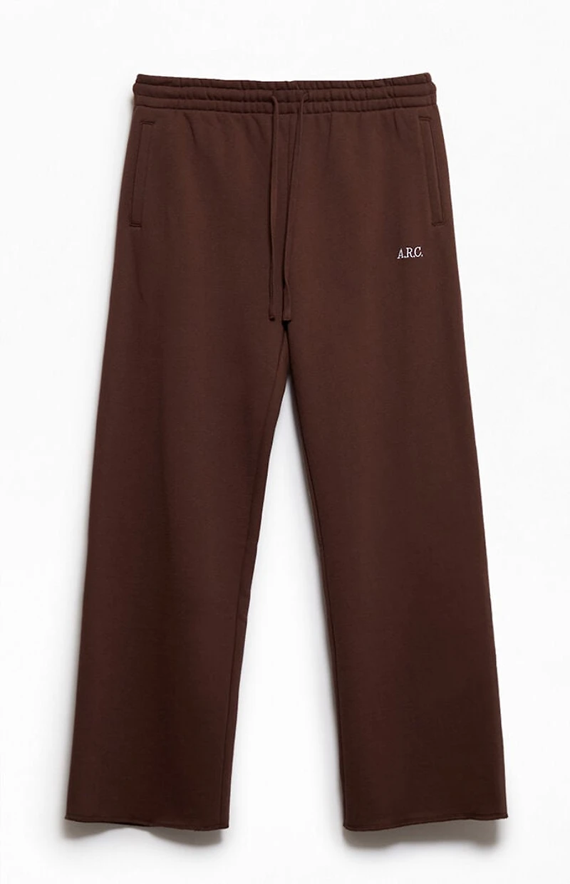 A.R.C. Brown Standard Fleece Wide Leg Sweatpants