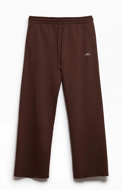 A.R.C. Brown Standard Fleece Wide Leg Sweatpants
