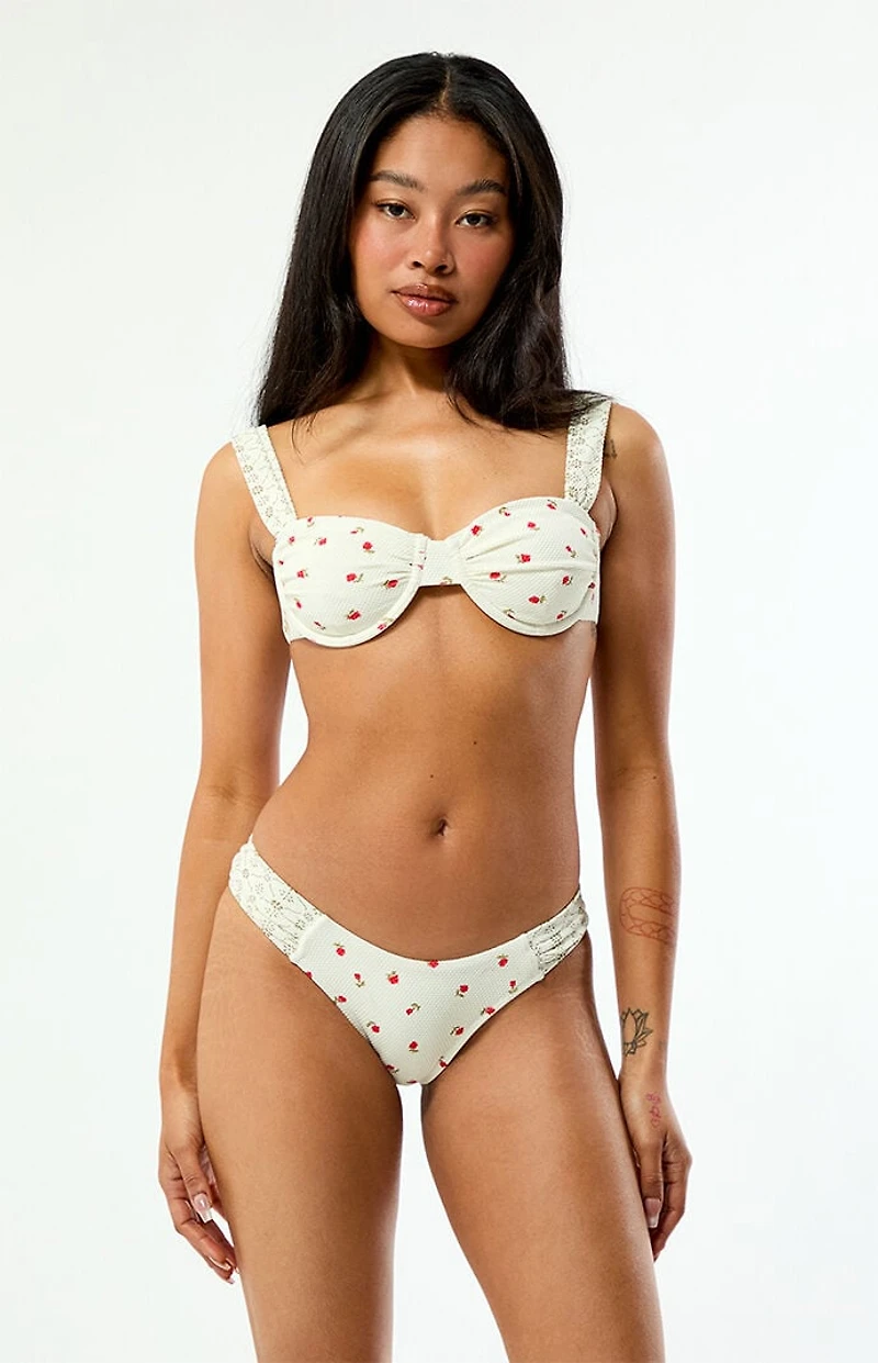 Rhythm Floral Textured Underwire Bralette Bikini Top