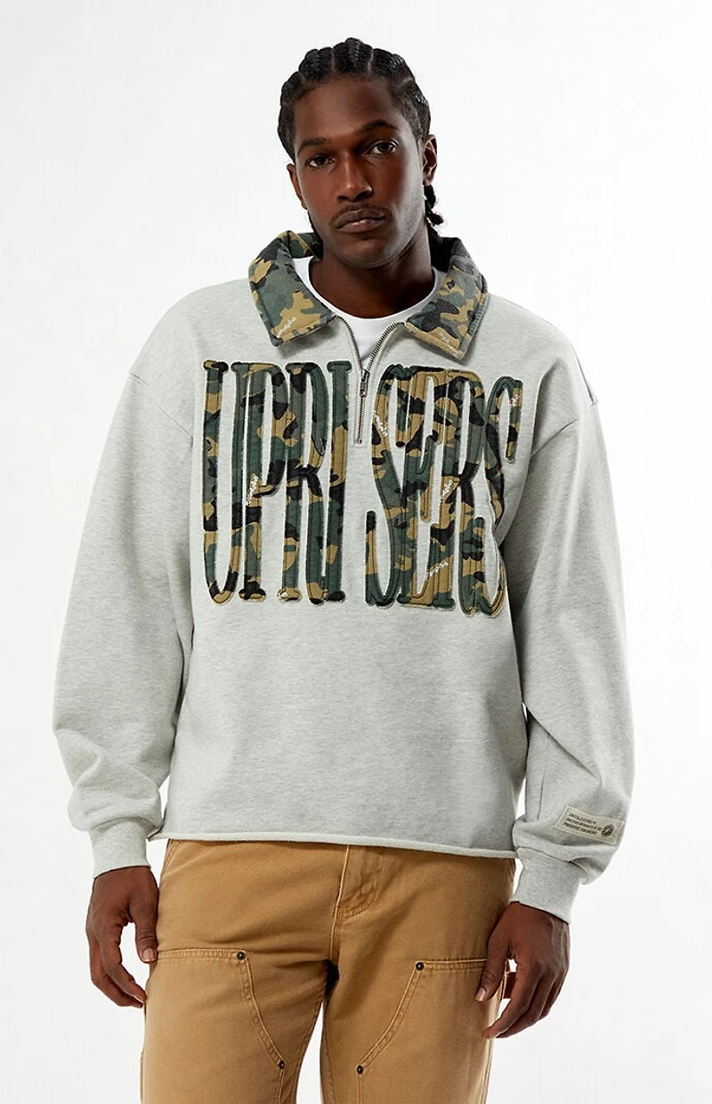 UPRISERS Camo Rugby Half Zip Sweatshirt