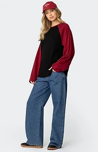 Edikted Oversized Raglan Long Sleeve T-Shirt