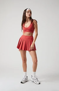 PAC 1980 WHISPER Active Red Dropped Waist Pleated Mini Skort