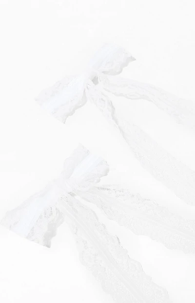LA Hearts 2 Pack Scalloped Lace Bow Hair Clips