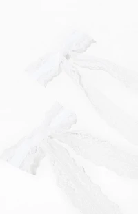 LA Hearts 2 Pack Scalloped Lace Bow Hair Clips