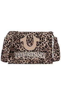 True Religion Bling Logo Leopard Messenger Bag