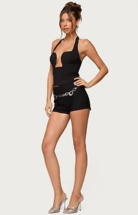 Edikted Stassy Abstract Cutout Halter Top