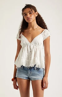 Pacsun Tatum Ultimate Low Rise Jean Micro Shorts Stretch Medium Blue