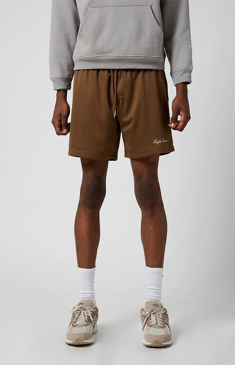 Pacsun Brown Mesh Basketball Shorts