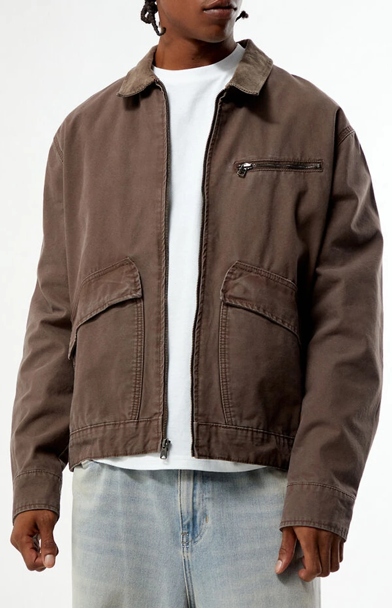 Timberland Brown Washed Canvas Jacket