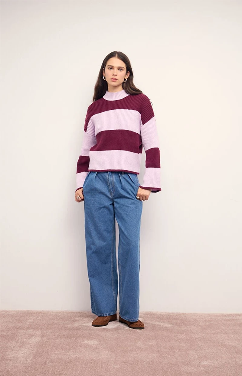 MINKPINK Freja Striped Chunky Knit Sweater