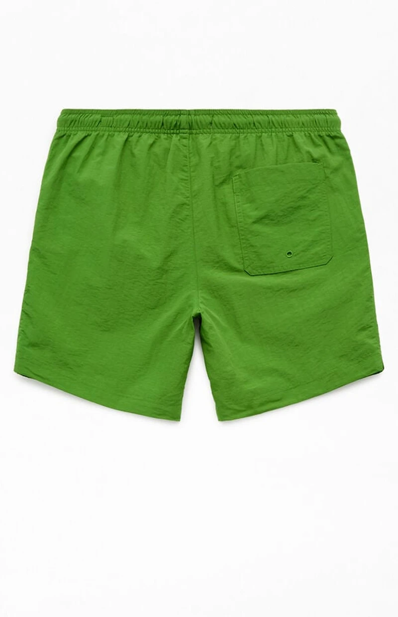 Pacsun Green Solid Collegiate 6.5" Swim Trunks