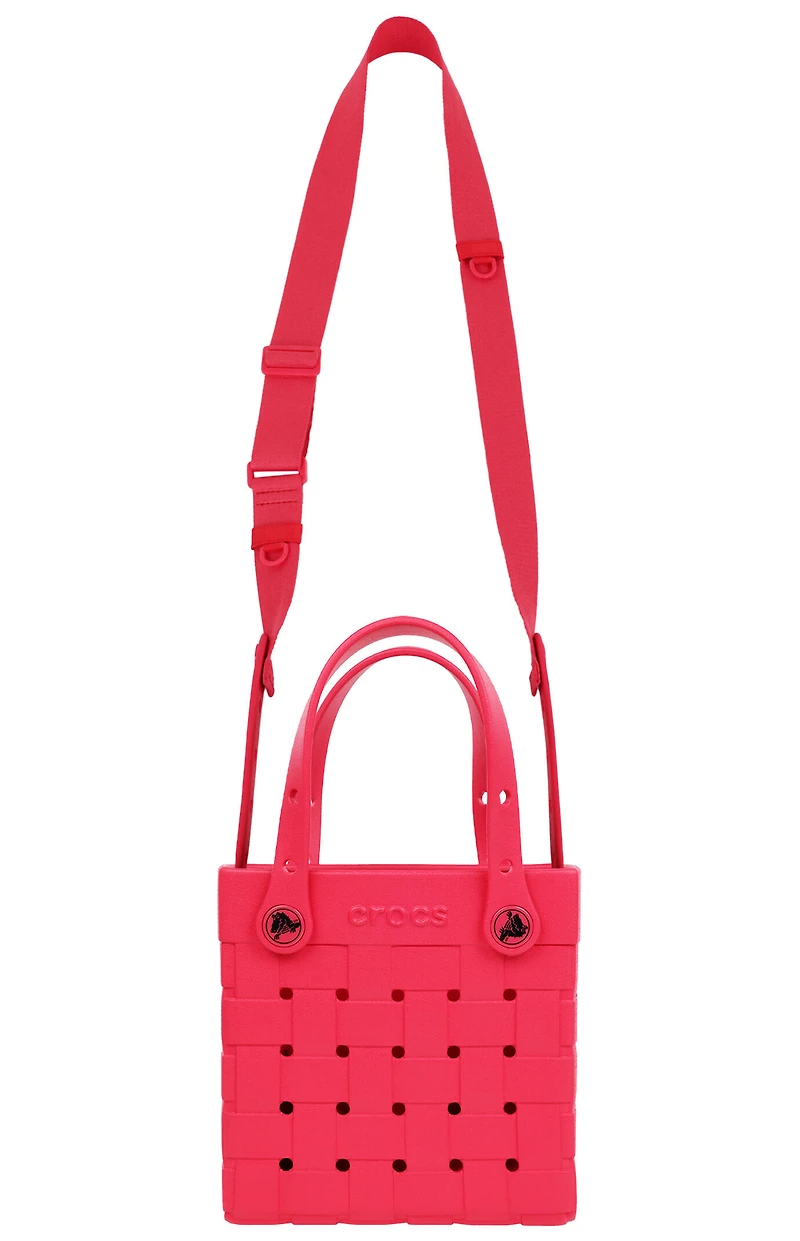 Crocs Raspberry Small Woven Crocssbody Tote Bag