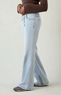 Pacsun Charlie Low Rise Baggy Bootcut Jeans Light Blue Wash