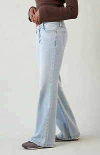 Pacsun Charlie Low Rise Baggy Bootcut Jeans Light Blue Wash
