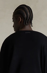 Fear of God ESSENTIALS Jet Black Merino Wool Crew Neck Sweater
