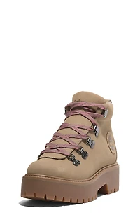 Timberland Women's Beige Nubuck Stone Street Mid Lace-Up Boots