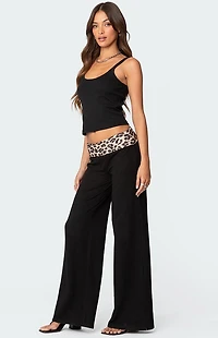 Edikted Leopard Fold Over Pants