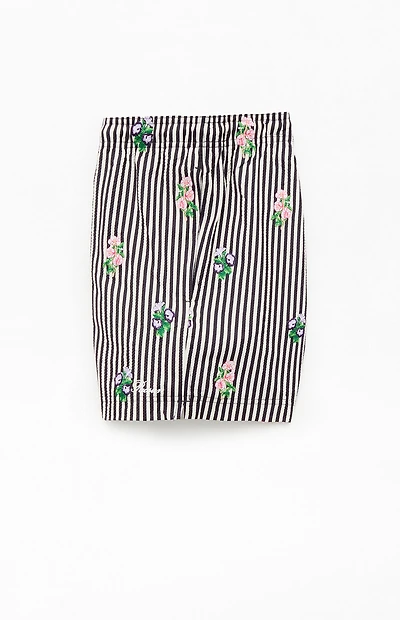 Pacsun Bouquet Striped 4.5" Swim Trunks