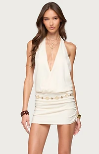 Edikted Adrian Knit Halter Mini Dress