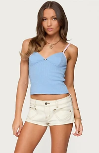 Edikted Cosette Pointelle Cupped Tank Top