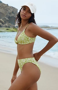Dippin' Daisy's Green Ribbed Seashore High Waisted Bikini Bottom