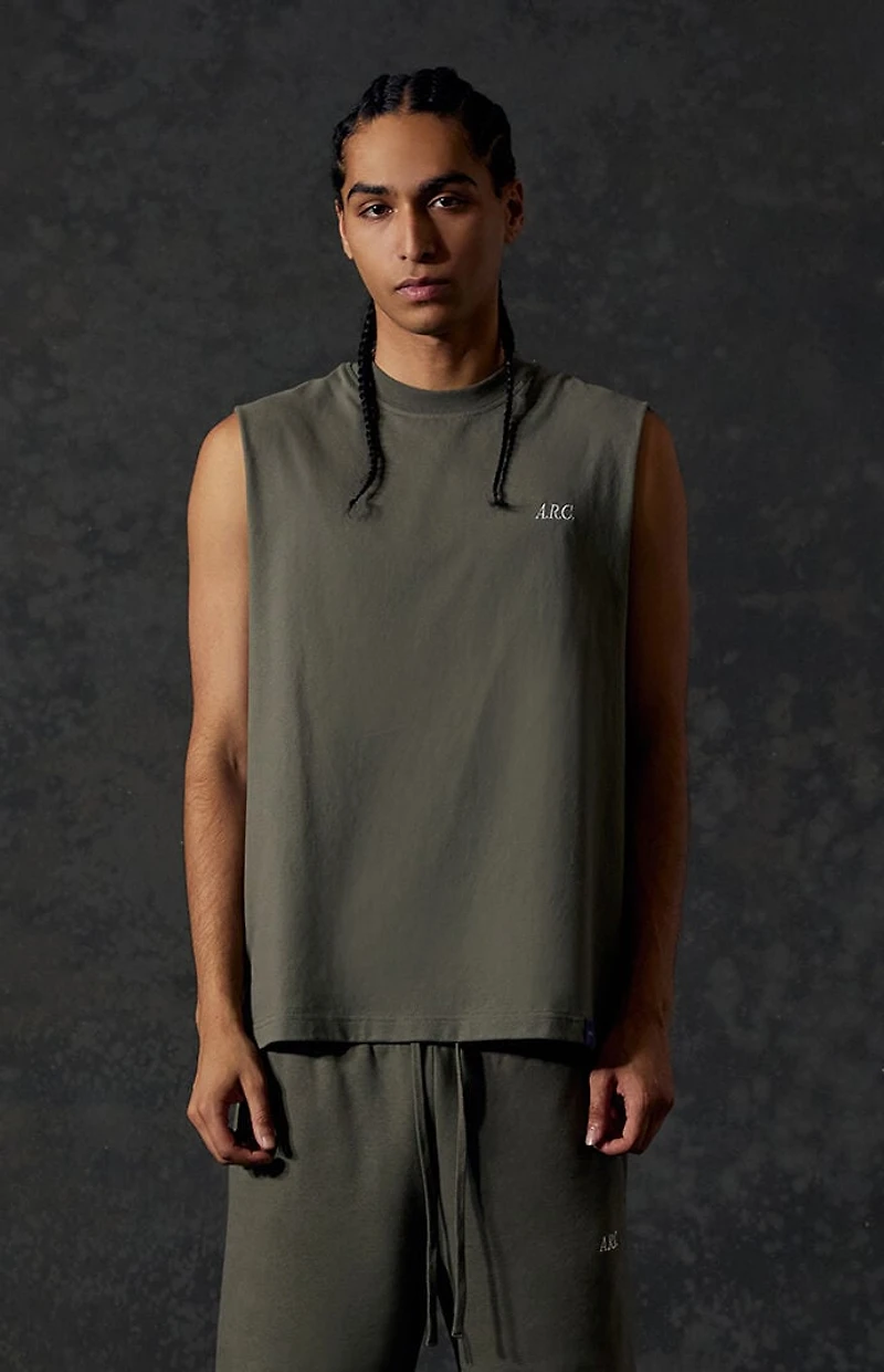 A.R.C. Green Standard Cut Off Muscle T-Shirt