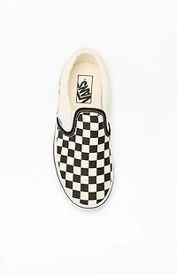 Vans Kids White & Black Checker Classic Slip-On Shoes