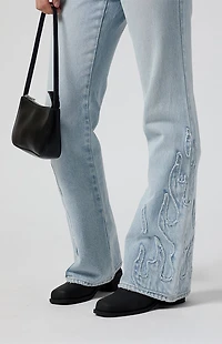 Pacsun Jade Low Rise Bootcut Jeans Flames Light Indigo