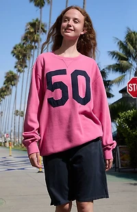 John Galt Pink Erica 50 Crew Neck Sweatshirt