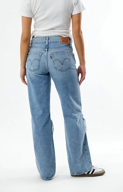 Levi's Medium Indigo Ripped Superlow Loose Jeans