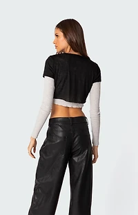 Edikted Layered Long Sleeve T-Shirt