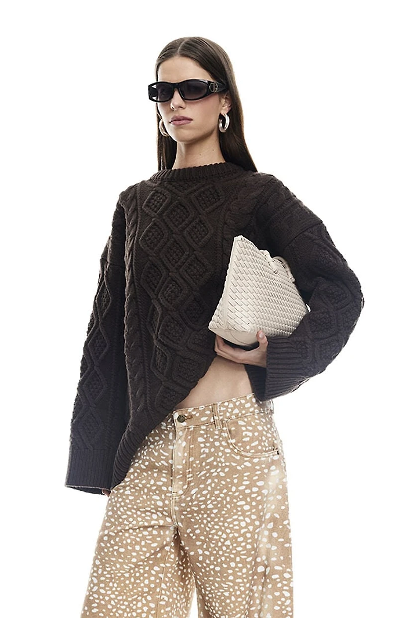 LIONESS Gigi Cable Knit Sweater